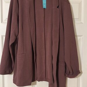 Maurices Pink Oversized Top with Notched Collar
